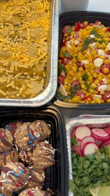Chicken and kale enchiladas with corn salad